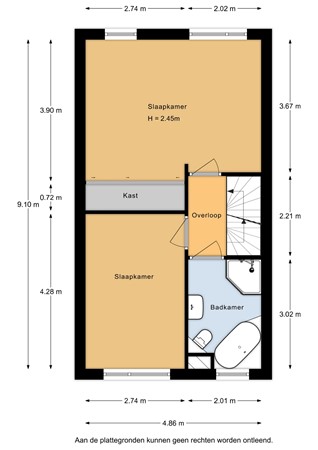 Floorplan - Paardensprongstraat 16, 3554 EK Utrecht